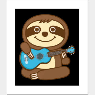 Sloth Ukulele Posters and Art